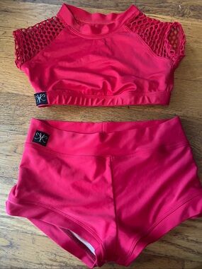 Kandi Kouture two piece Red Dancewear set